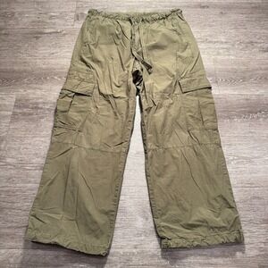 GAP Pants Mens Large Olive Green Military Baggy Wide Relax Fit Y2K 34x29 Cotton